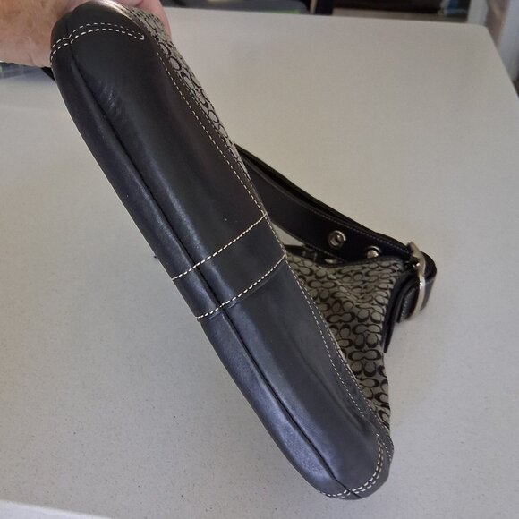 Coach F10417 Signature C Jacquard & Leather Trim Crossbody/Shoulder Bag - Picture 16 of 16